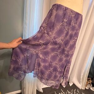 giorgio fiorlini vintage purple asimetrical silk skirt y2k sz L stretch waist